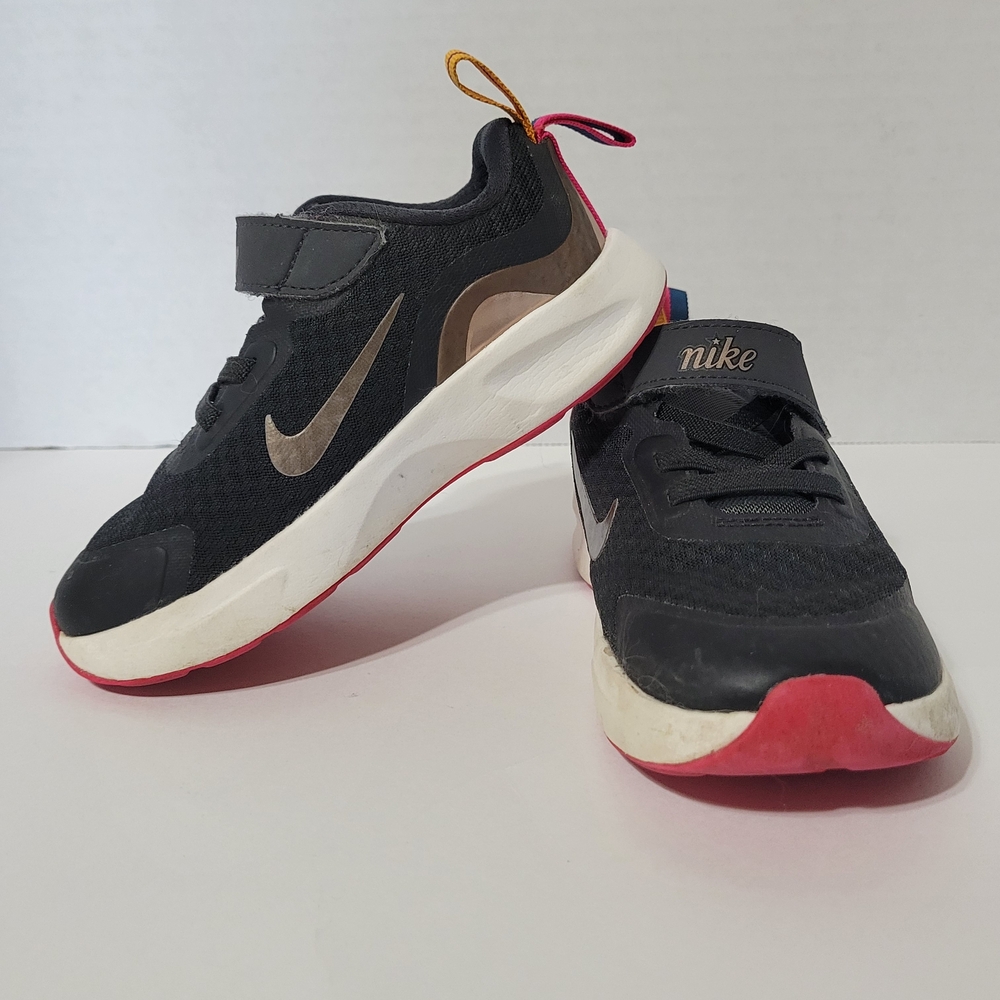 Nike Toddler Sneakers Black Pink Hook & Loop Running Shoes Size 9C